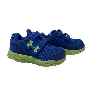 Under Armour Size 5K Toddler Boy’s Shoes Sneakers ~ Navy Blue/Green Baby Infant